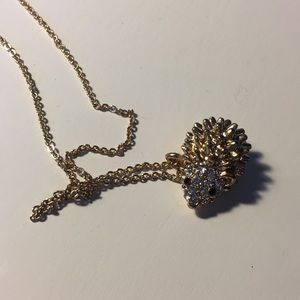 Golden hedgehog necklace